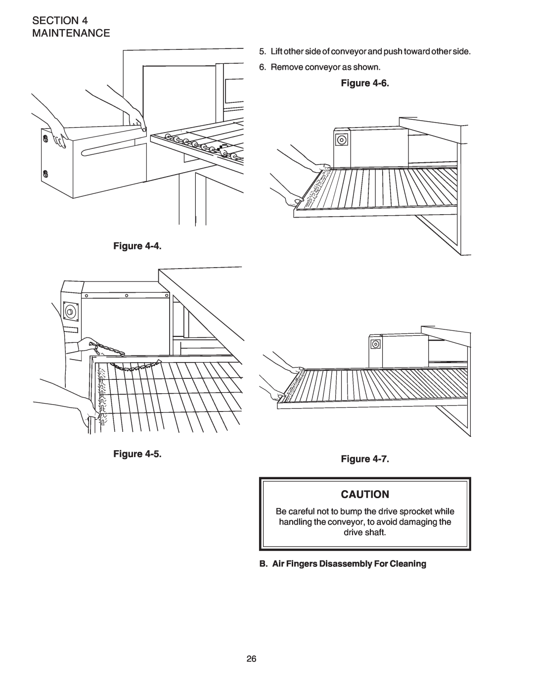 Middleby Marshall PS520 installation manual Section Maintenance, Figure Figure, B. Air Fingers Disassembly For Cleaning 
