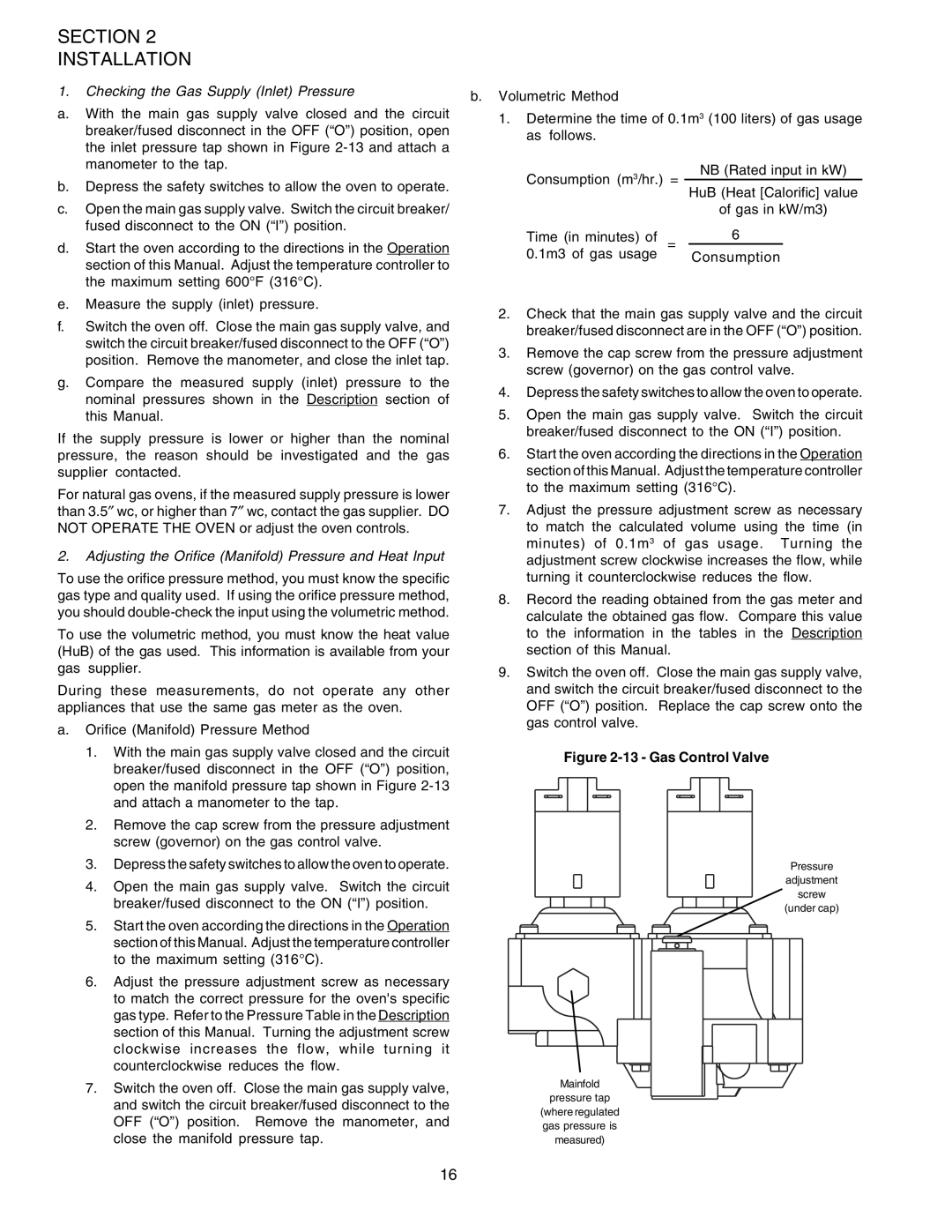 Middleby Marshall PS520G installation manual Gas Control Valve 