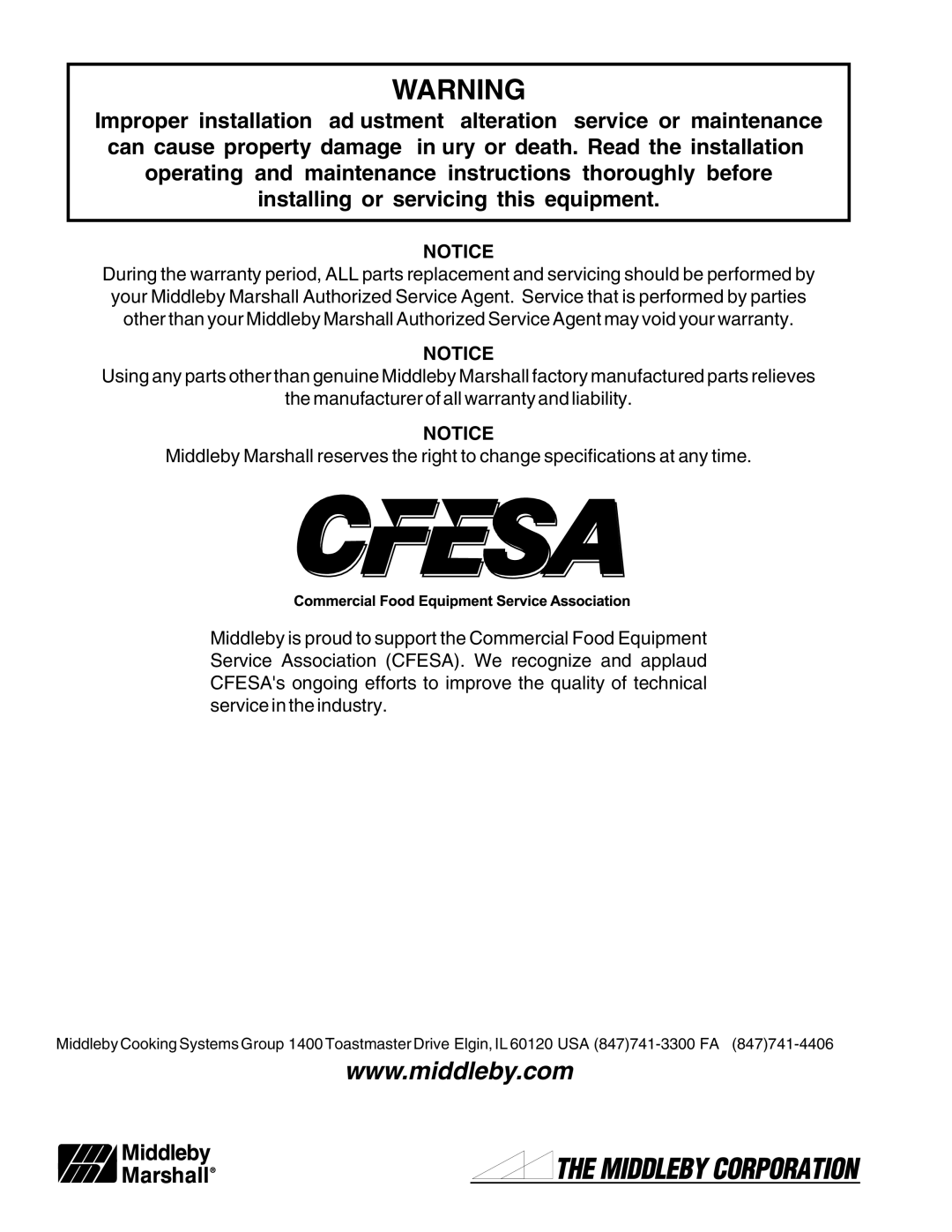 Middleby Marshall PS520G installation manual 