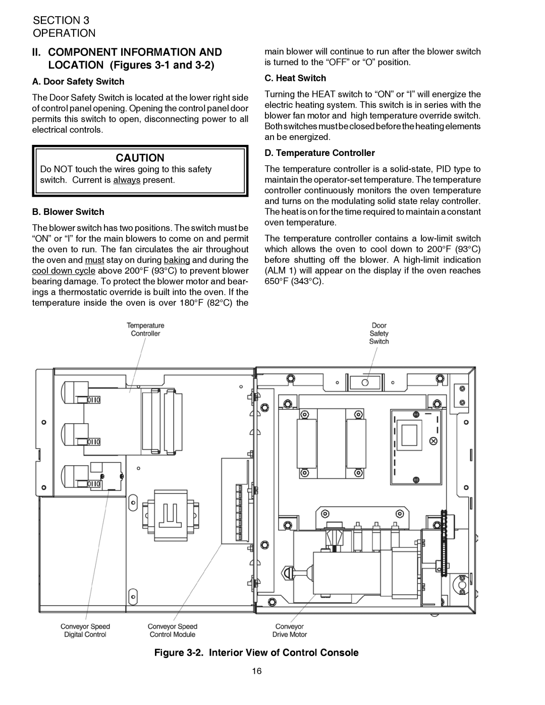 Middleby Marshall PS528 (Triple), PS528E Door Safety Switch, Blower Switch, Heat Switch, Temperature Controller 