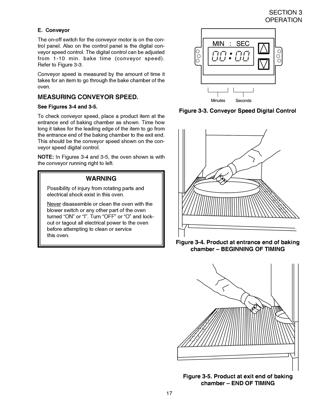 Middleby Marshall PS528E, PS528 (Double), PS528 (Triple) installation manual Measuring Conveyor Speed, See Figures 3-4 