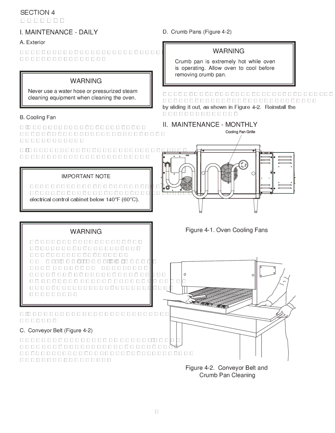 Middleby Marshall PS528G installation manual Maintenance Daily, II. Maintenance Monthly, Exterior, Conveyor Belt Figure 