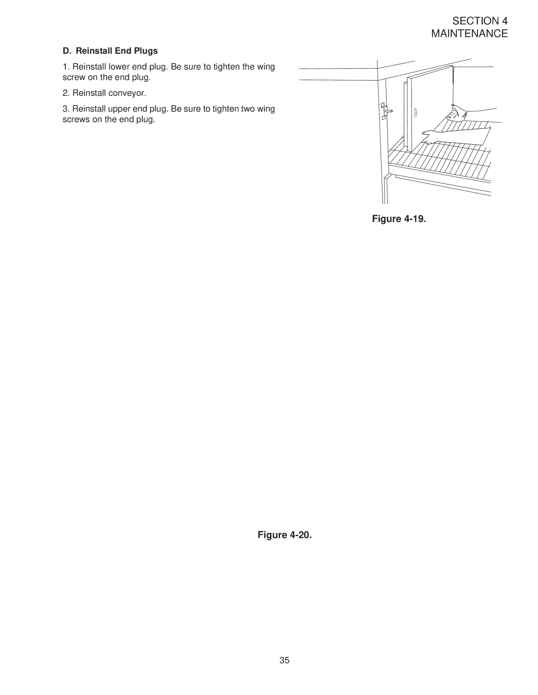 Middleby Marshall PS528G installation manual Reinstall End Plugs 