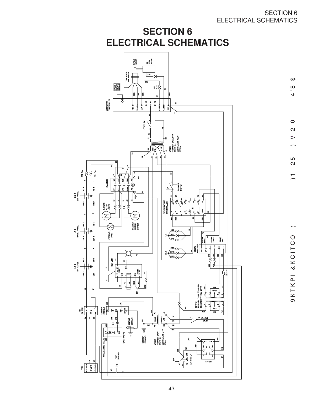 Middleby Marshall PS528G installation manual Section Electrical Schematics 