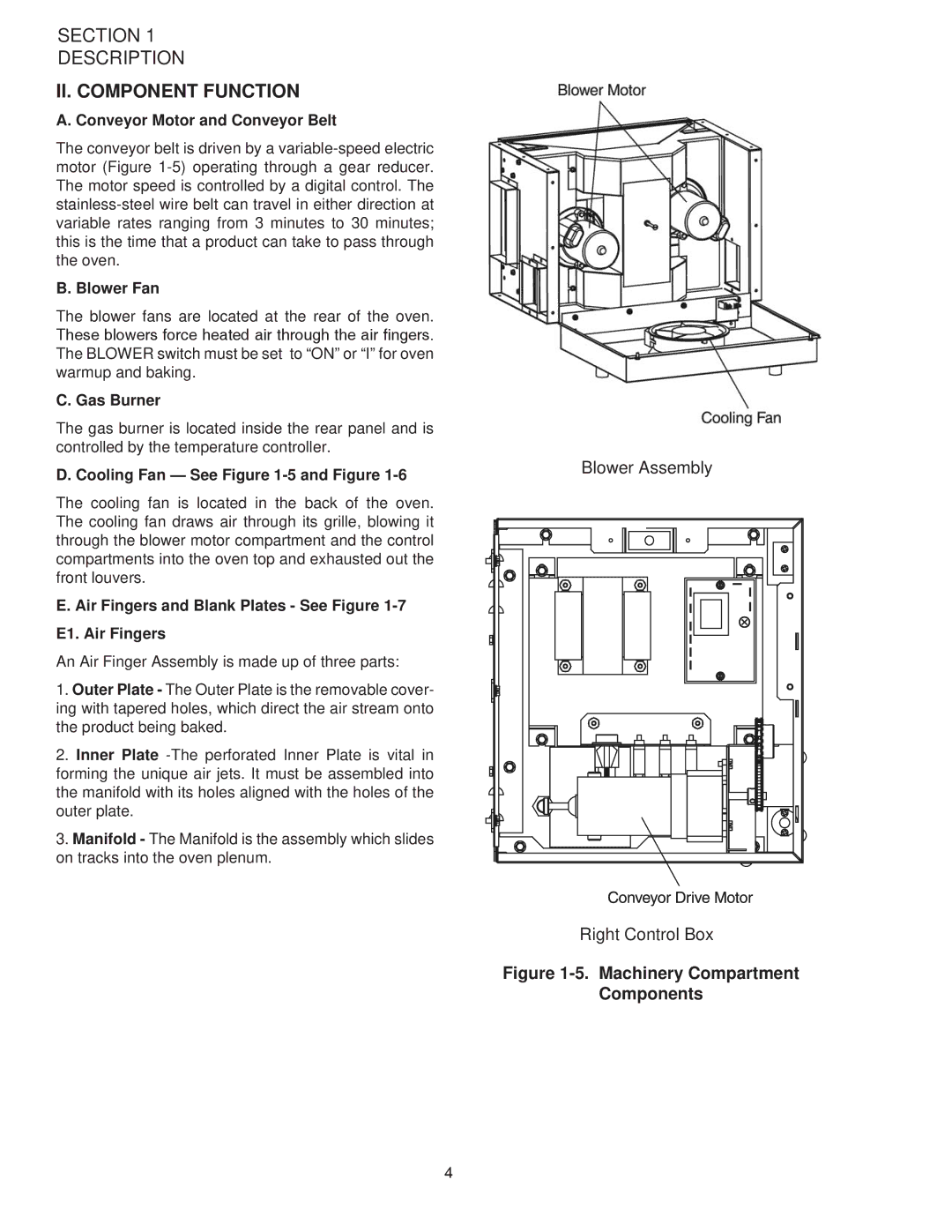 Middleby Marshall PS528G installation manual II. Component Function 