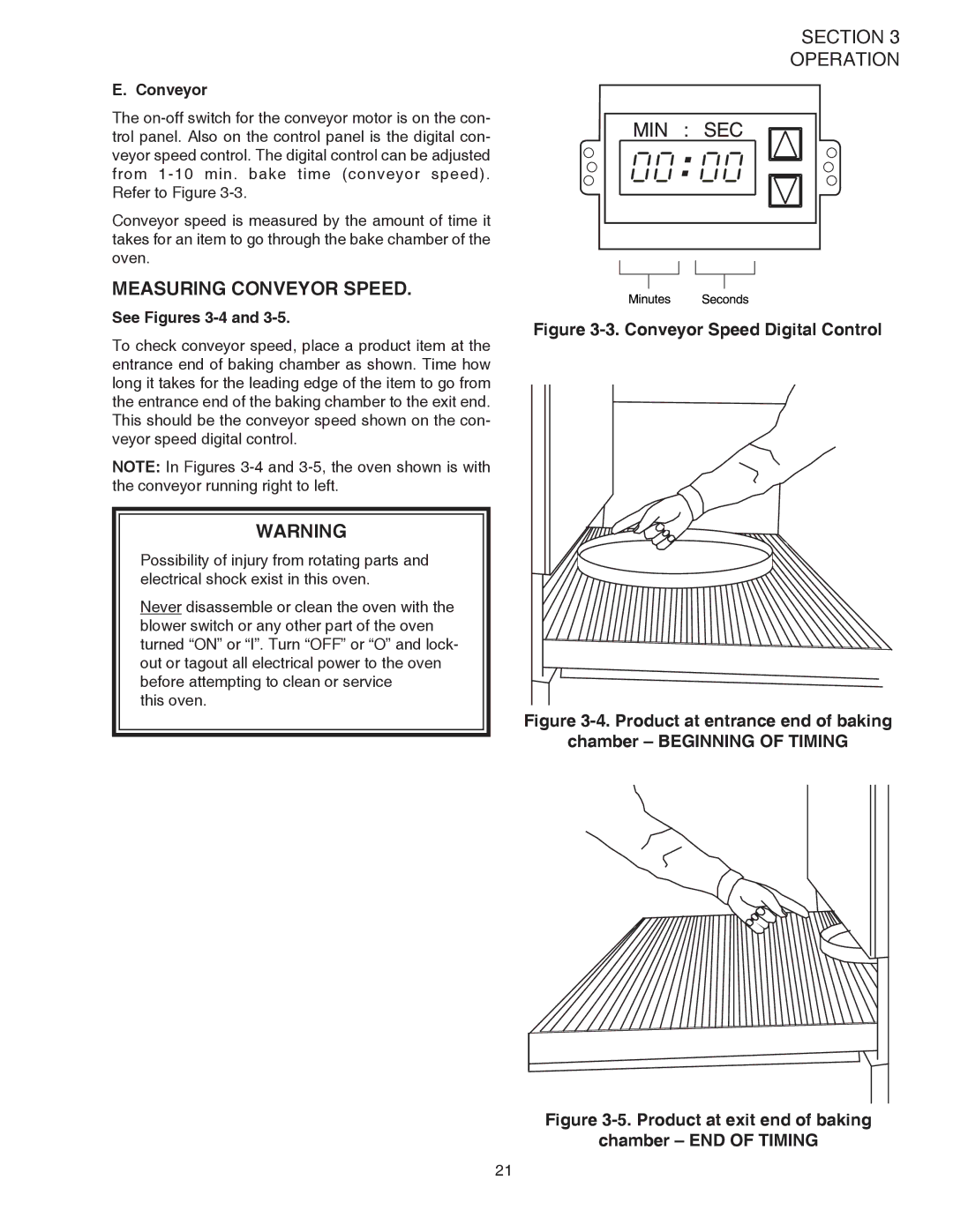 Middleby Marshall PS528G installation manual Measuring Conveyor Speed, See Figures 3-4 