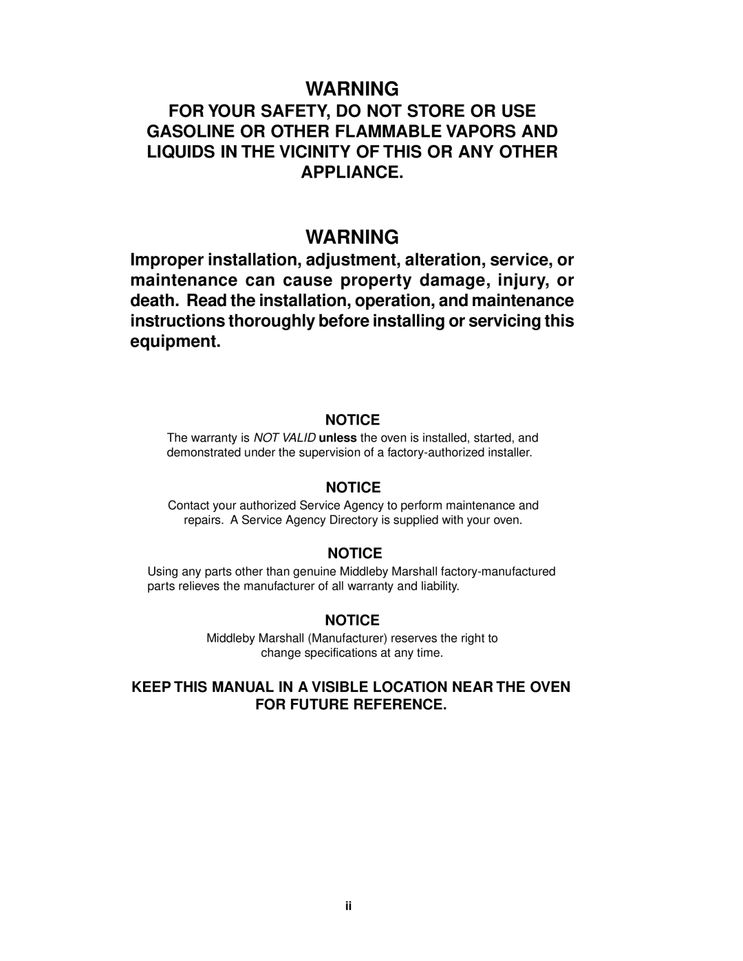 Middleby Marshall PS536-Series installation manual 