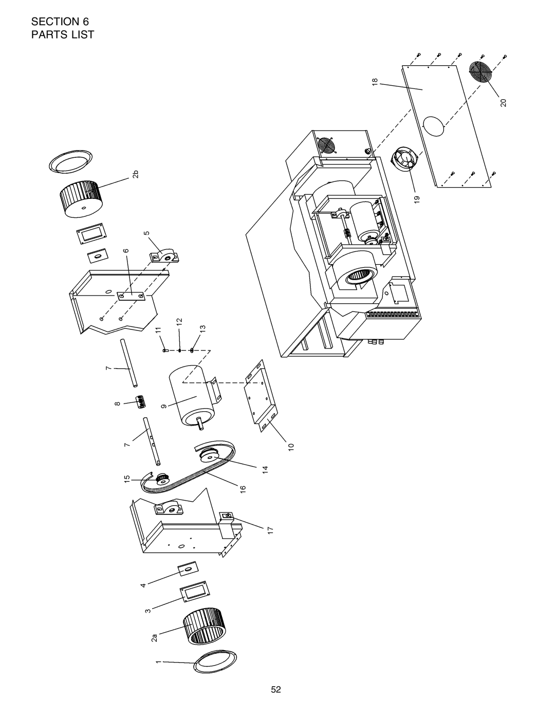 Middleby Marshall PS536-Series installation manual Parts List 