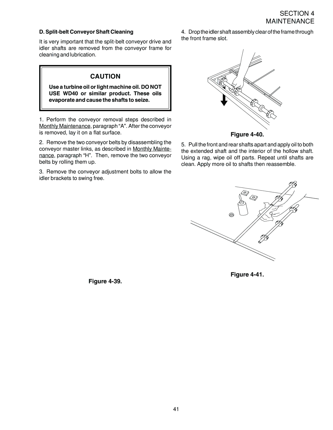 Middleby Marshall PS536ES installation manual Split-belt Conveyor Shaft Cleaning 