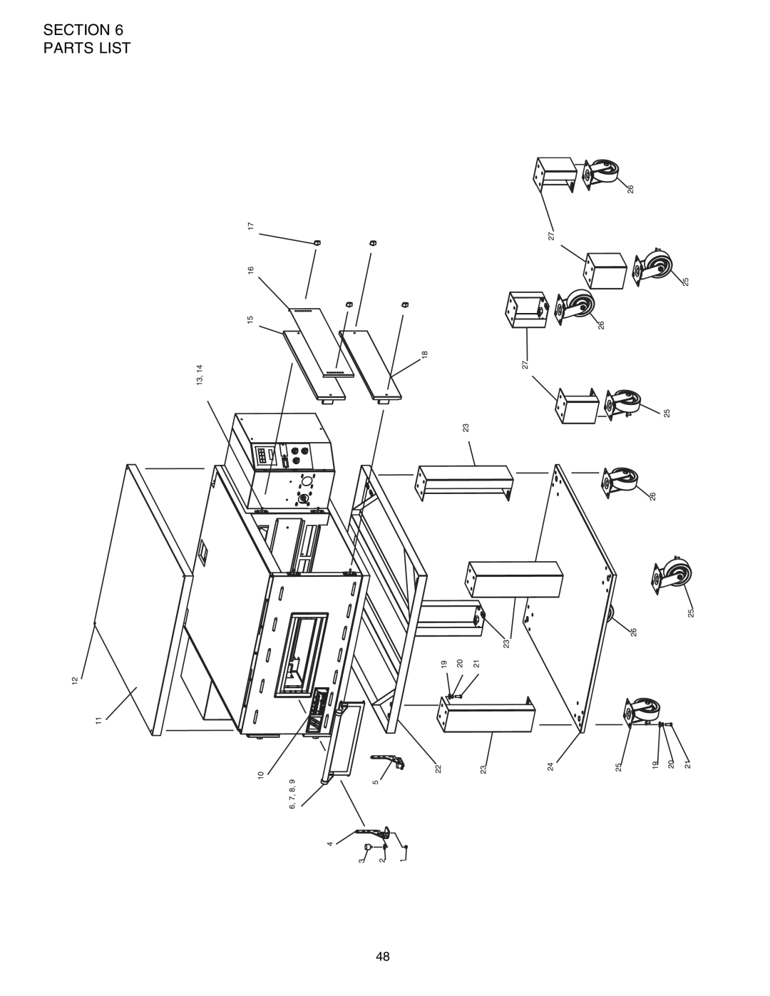 Middleby Marshall PS536ES installation manual Parts List 