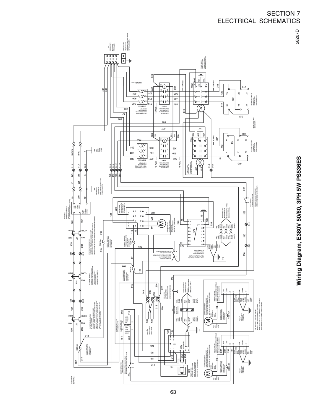 Middleby Marshall installation manual Wiring Diagram, E380V 50/60, 3PH 5W PS536ES, 58267D 