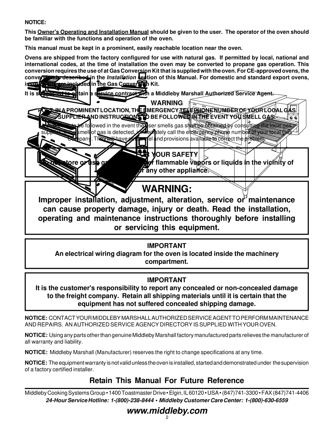 Middleby Marshall PS536GS manual English 