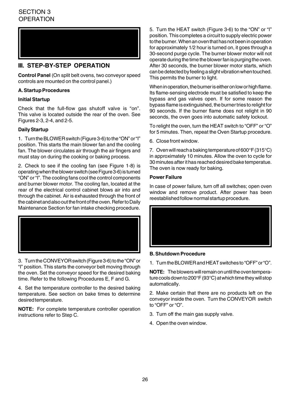 Middleby Marshall PS540 installation manual III. STEP-BY-STEP Operation 