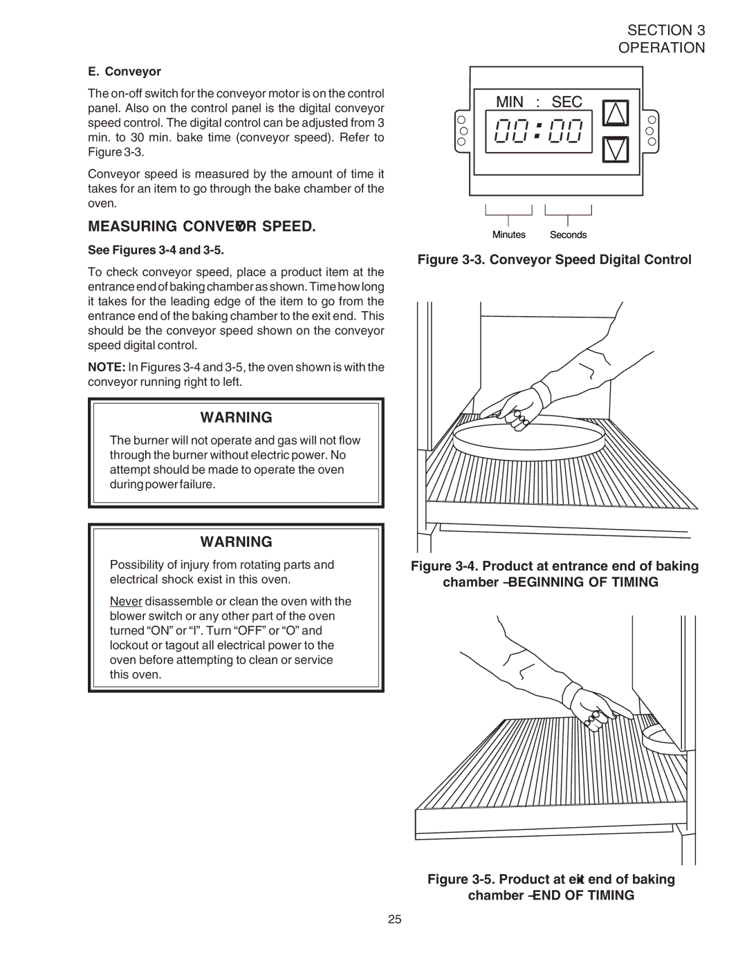 Middleby Marshall PS540G installation manual Measuring Conveyor Speed, See Figures 3-4 