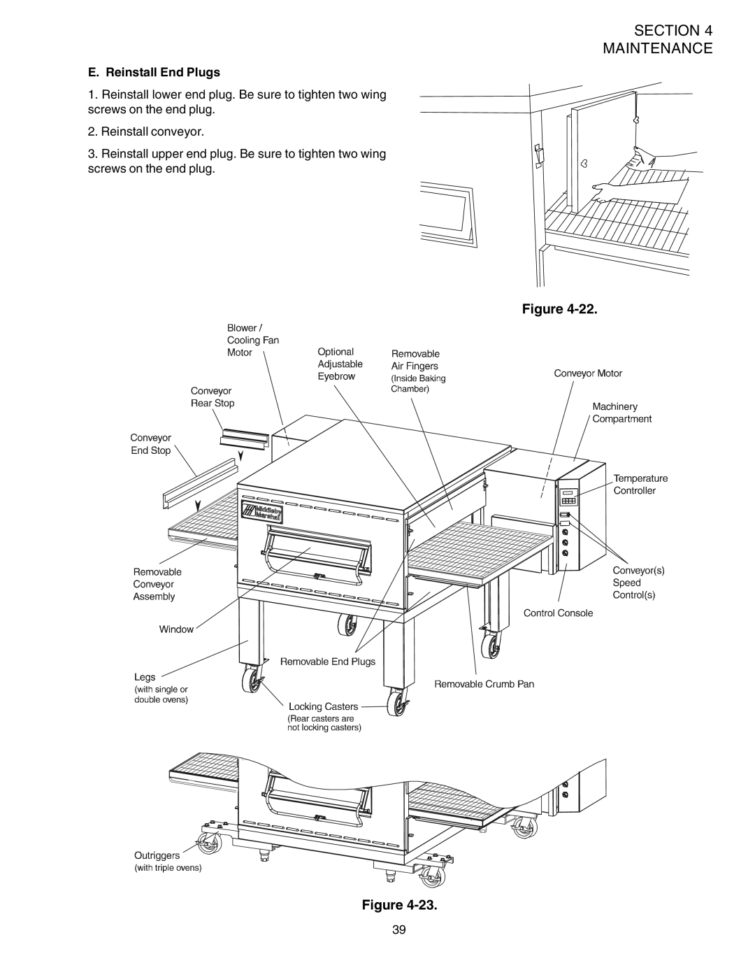 Middleby Marshall PS540G installation manual Reinstall End Plugs 