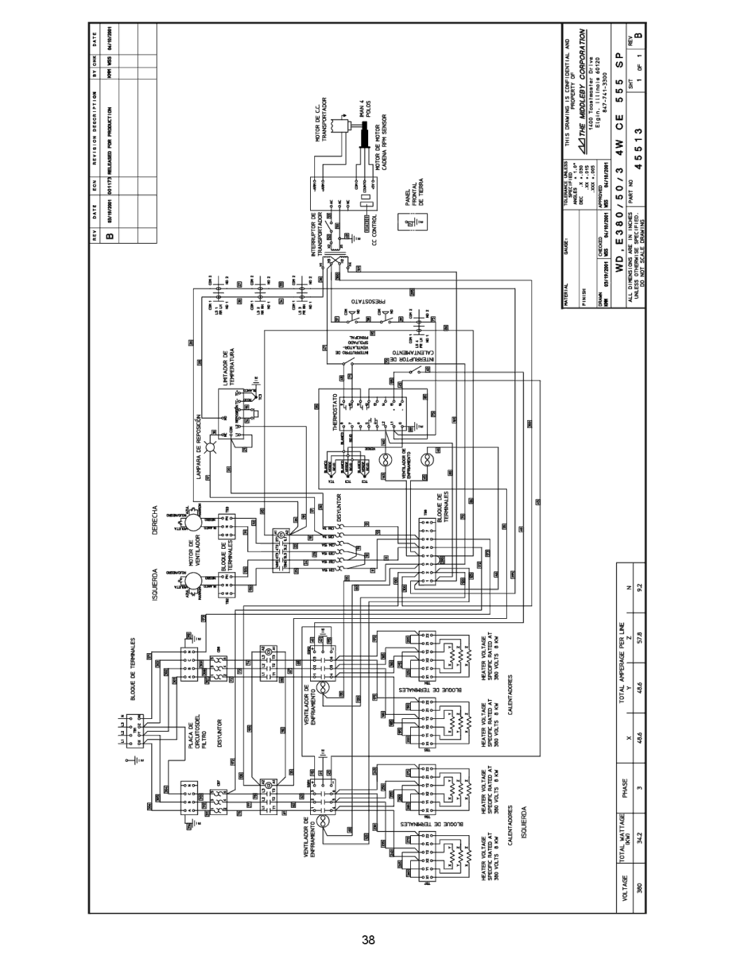 Middleby Marshall PS555 manual Wiring Diagram SP CE 380V 3-PHASE 