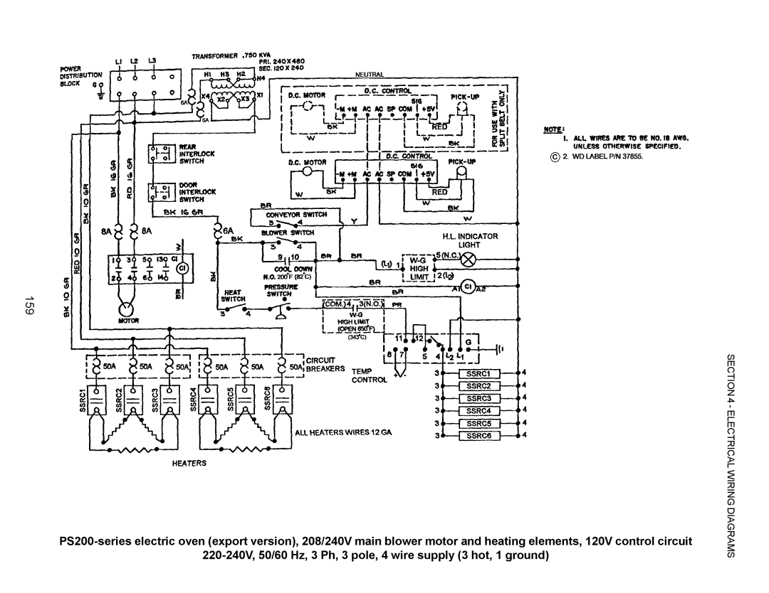 Middleby Marshall PS220, PS570, PS360, PS200, PS555, PS224 PS310 manual 159 