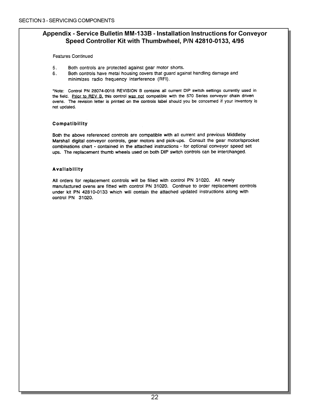 Middleby Marshall PS224 PS310, PS570, PS360, PS200, PS555, PS220 manual Servicing Components 