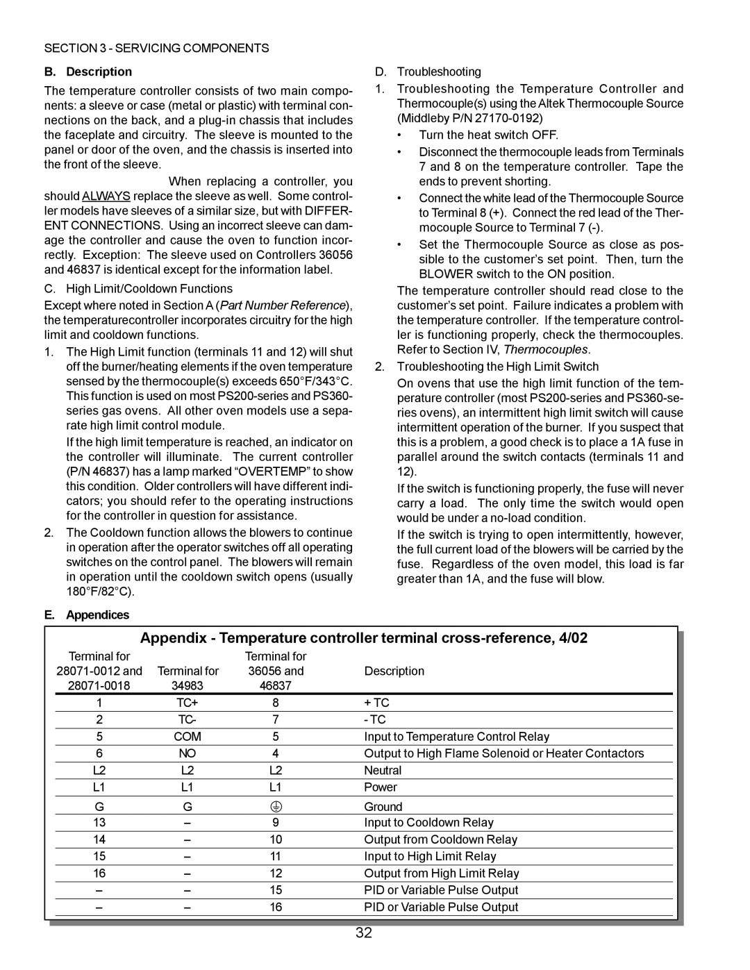 Middleby Marshall PS555, PS570, PS360, PS200, PS220, PS224 PS310 manual Description, Com 