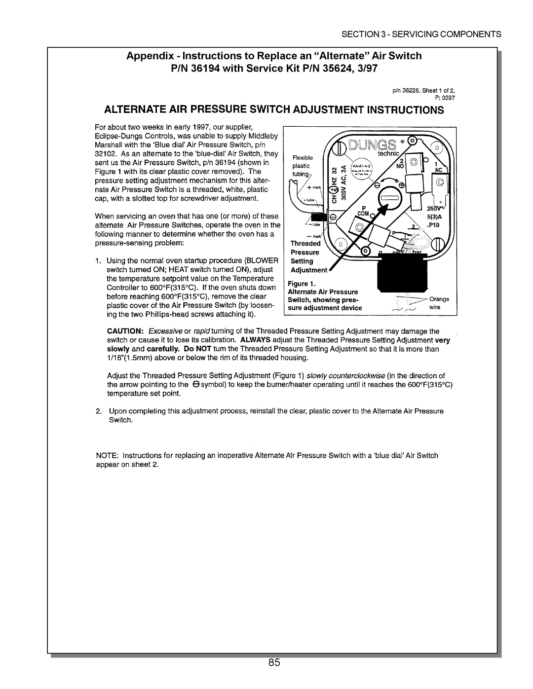 Middleby Marshall PS200, PS570, PS360, PS555, PS220, PS224 PS310 manual Servicing Components 