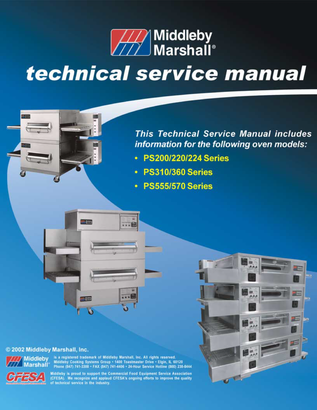 Middleby Marshall PS360 installation manual owners operating & installation manual 