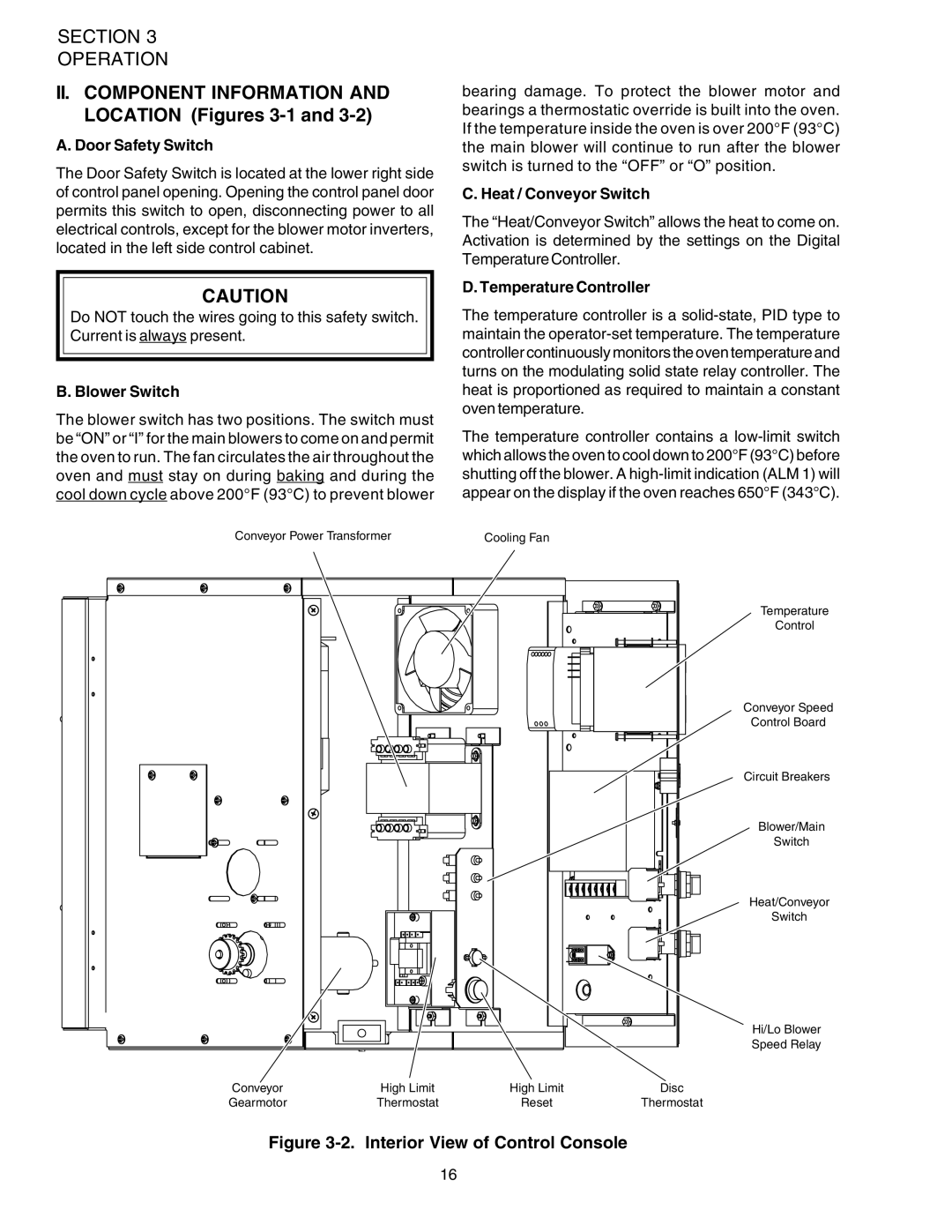 Middleby Marshall PS624E Door Safety Switch, Blower Switch, Heat / Conveyor Switch, Temperature Controller 