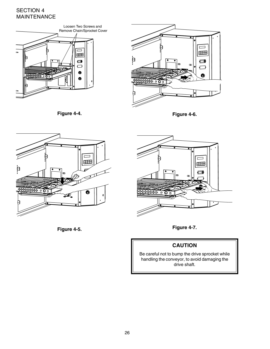 Middleby Marshall PS624E installation manual Oosen 4WOO3CREWS and 2EMOVEE#HAIN3PROCKET #OVER 