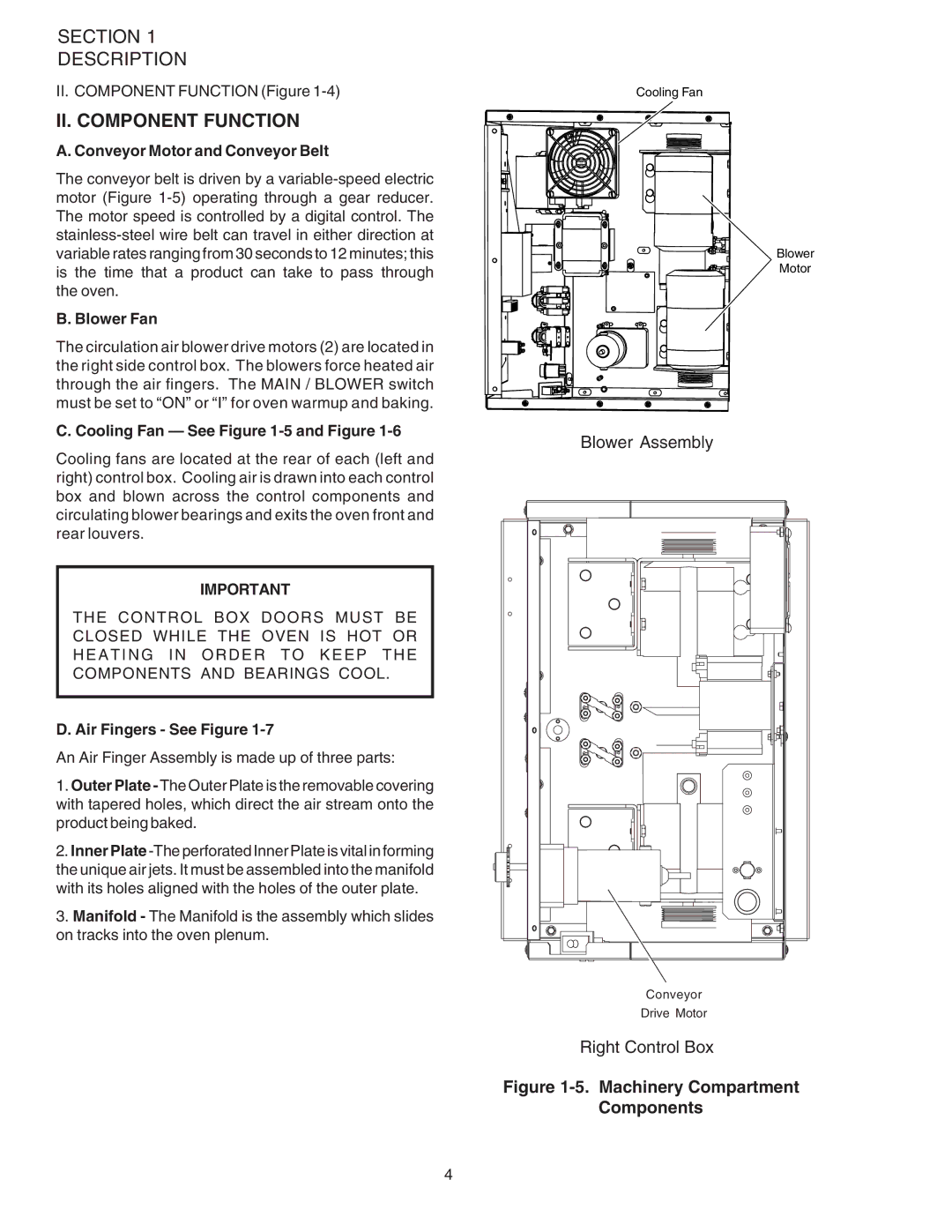 Middleby Marshall PS624E installation manual II. Component Function 