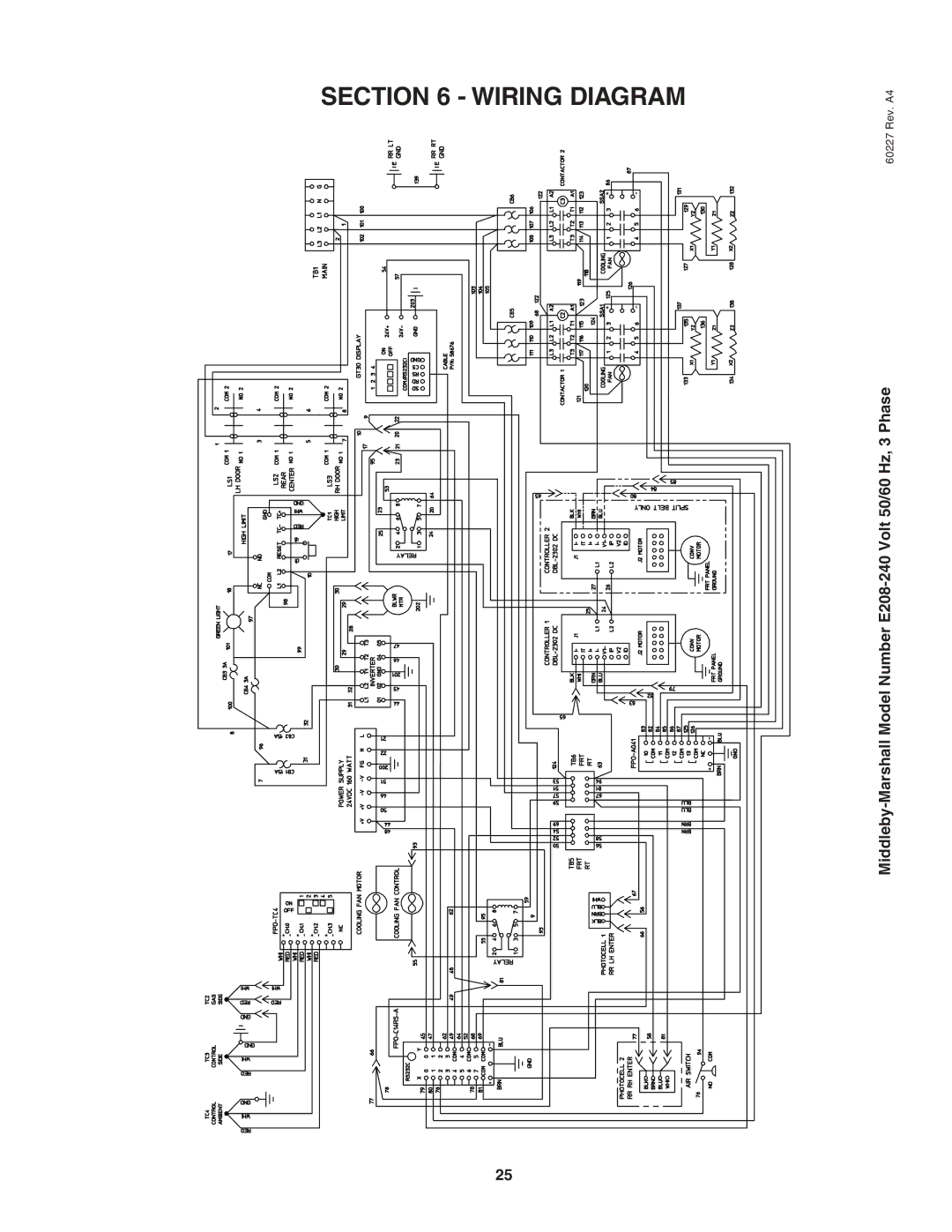 Middleby Marshall PS640E installation manual Wiring Diagram 