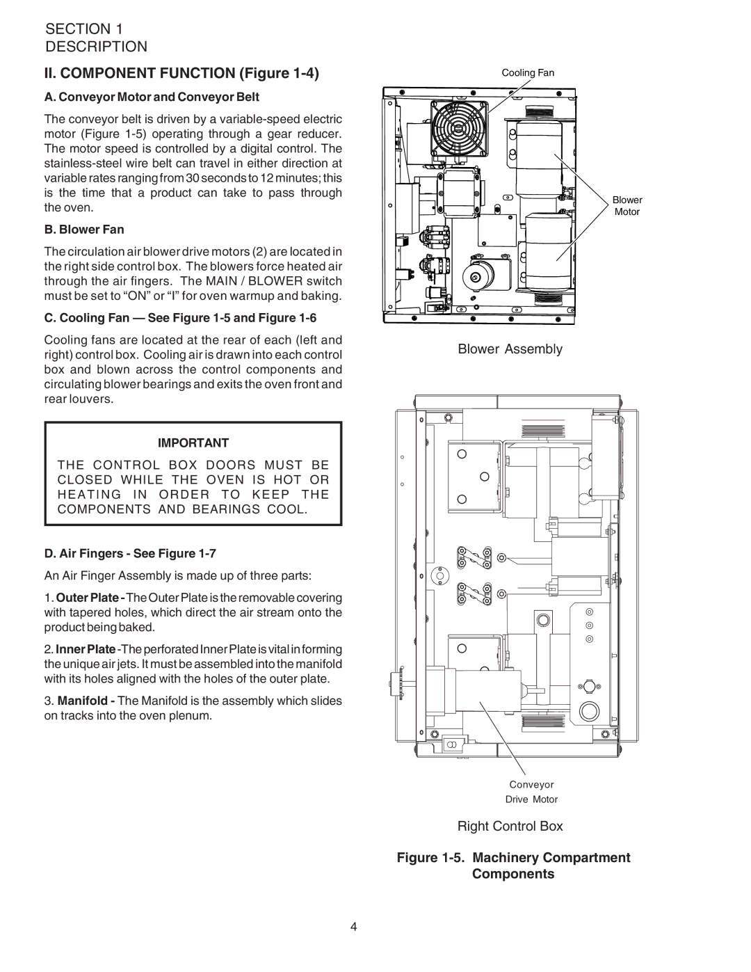 Middleby Marshall PS724E installation manual II. Component Function Figure 