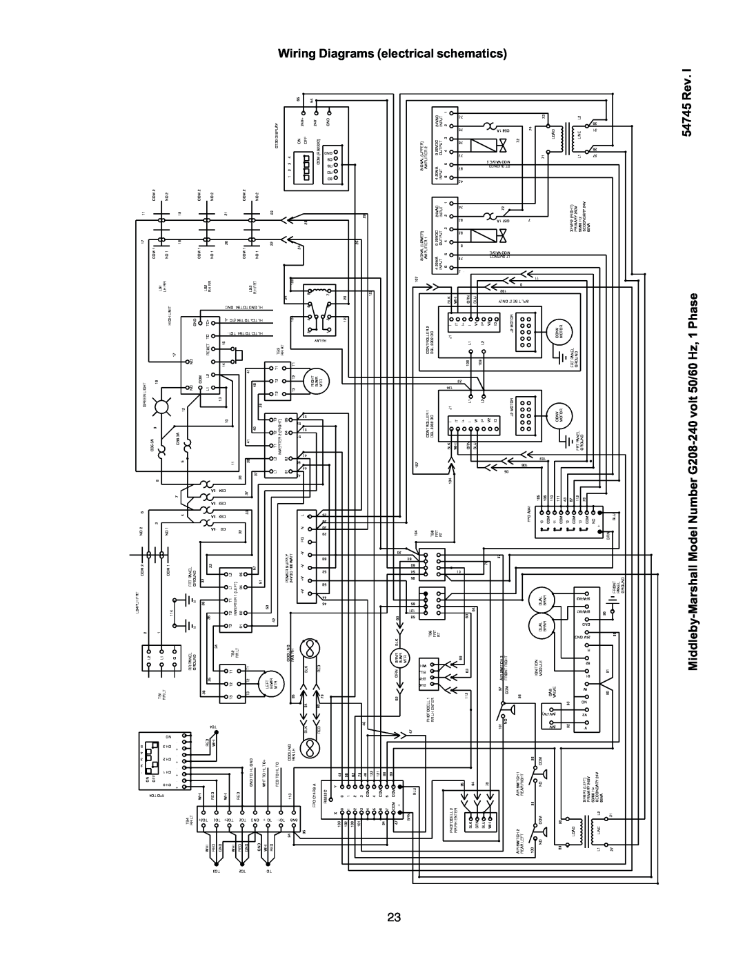 Middleby Marshall PS770G GAS installation manual schematics, 54745 Rev, Wiring Diagrams electrical 