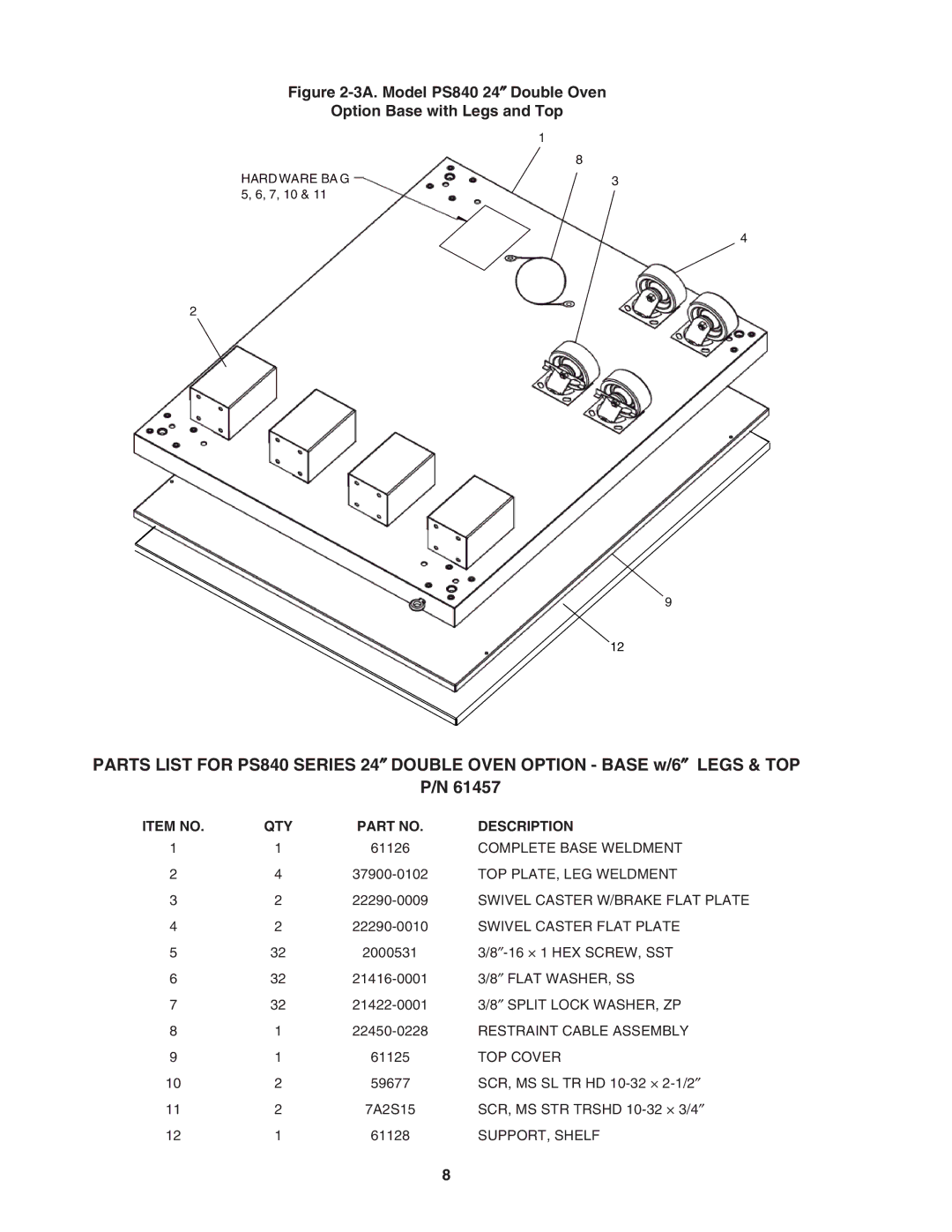 Middleby Marshall PS840 Series installation manual ″-16 × 1 HEX SCREW, SST 