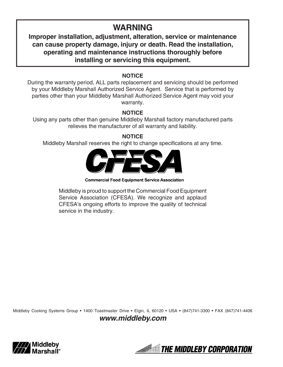 Middleby Marshall PS840 Series installation manual 