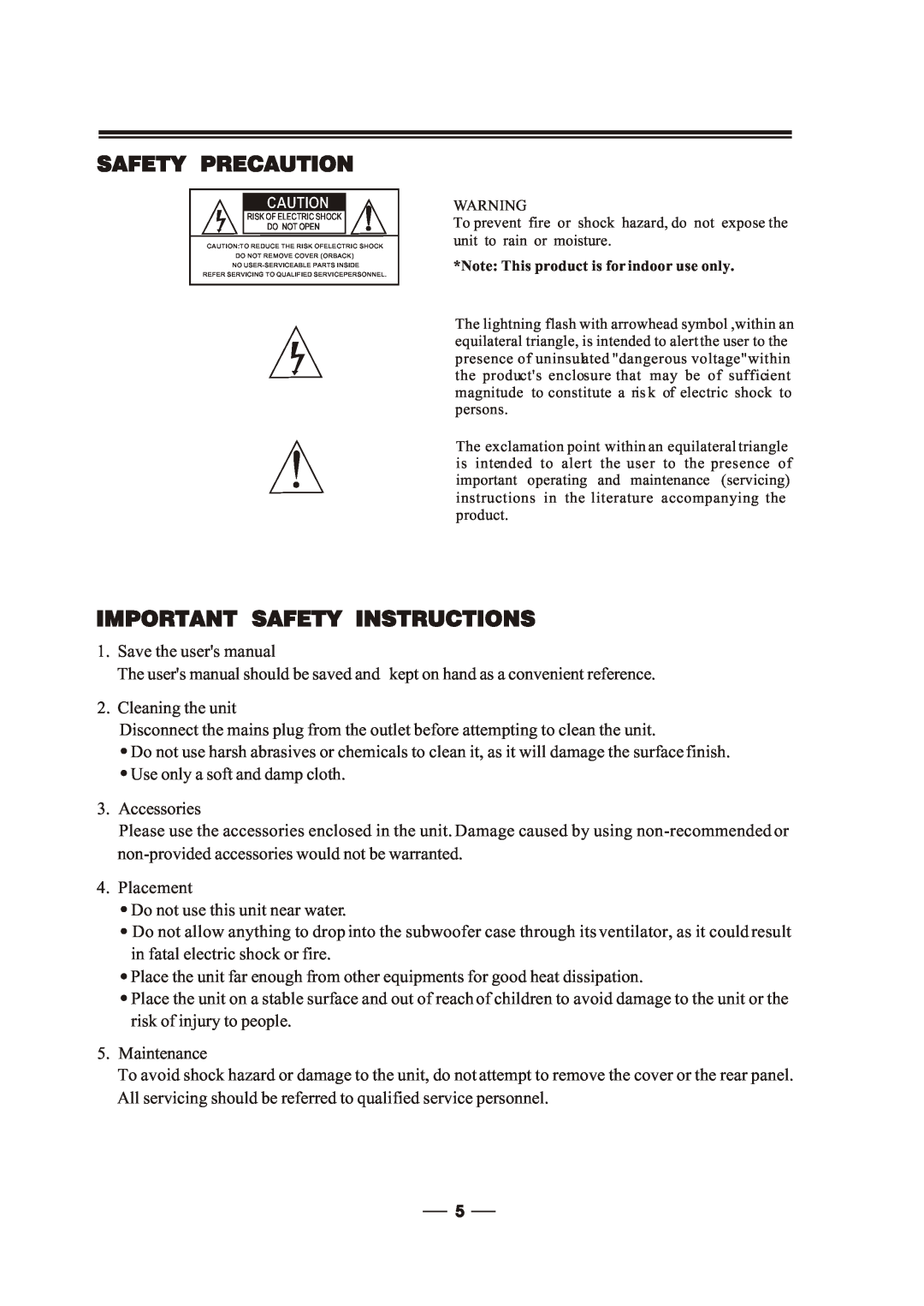 MidiLand 747H manual Safety Precaution 