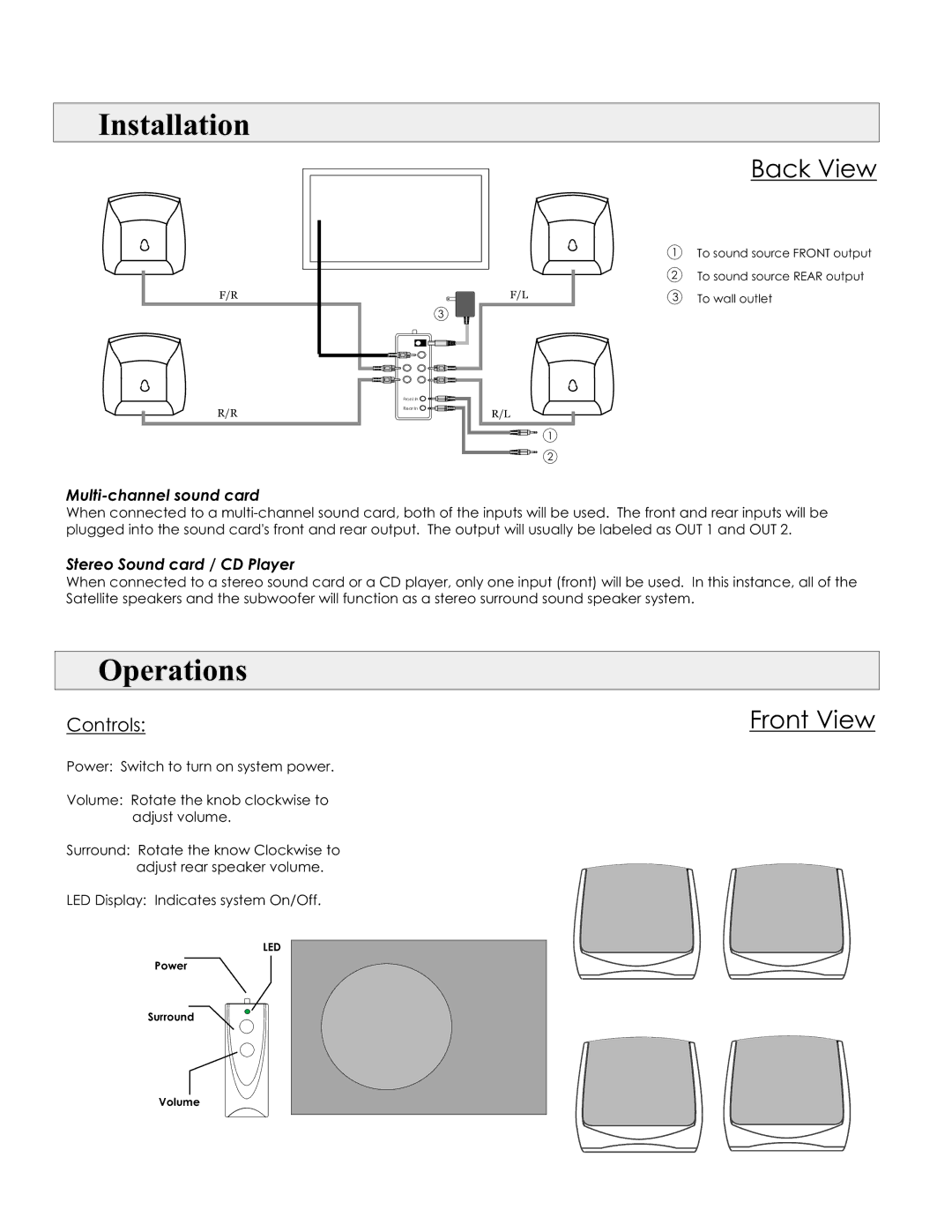 MidiLand MLI-452 user manual Installation, Operations 