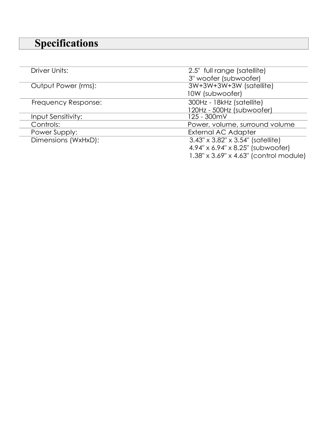 MidiLand MLI-452 user manual Specifications 