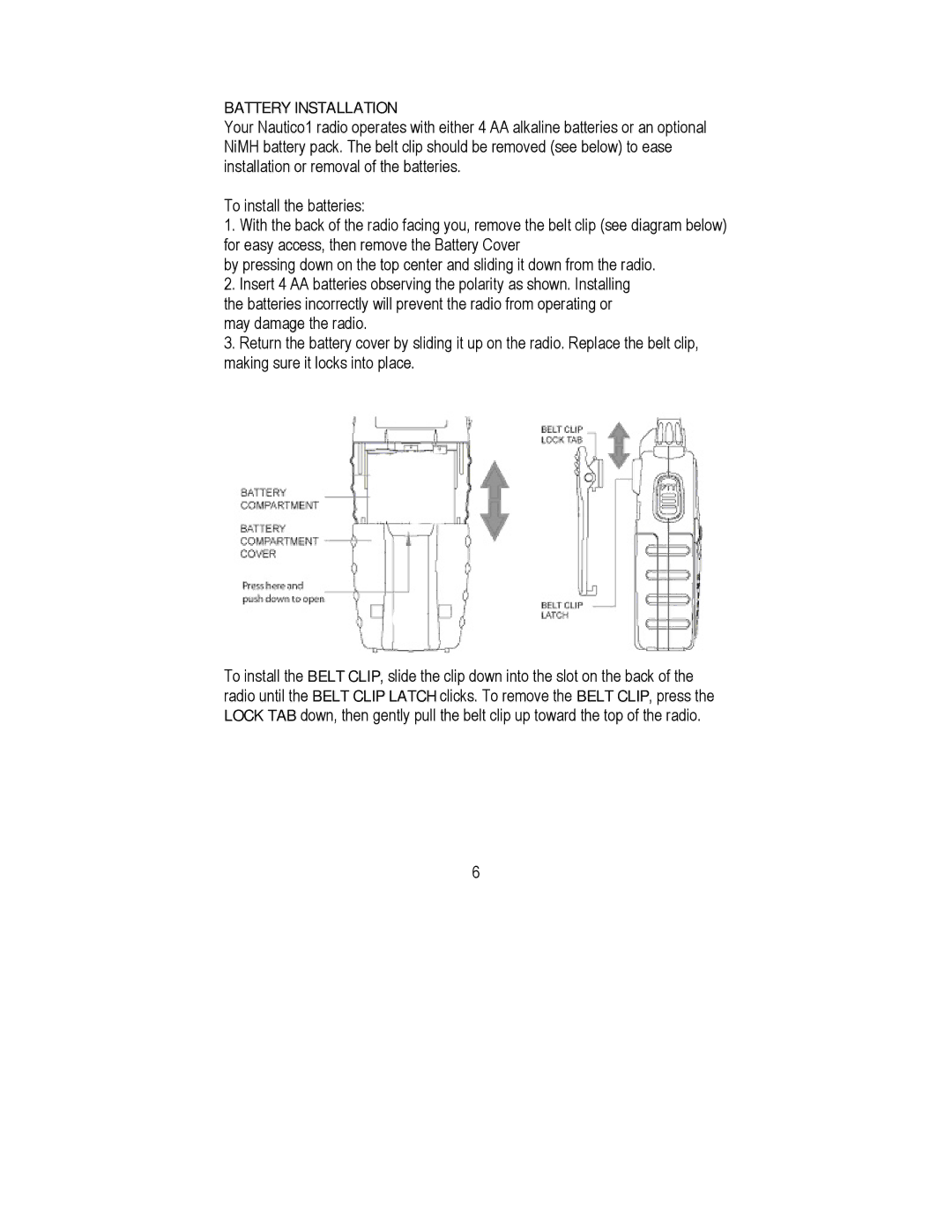 Midland Radio 1 manual Battery Installation 