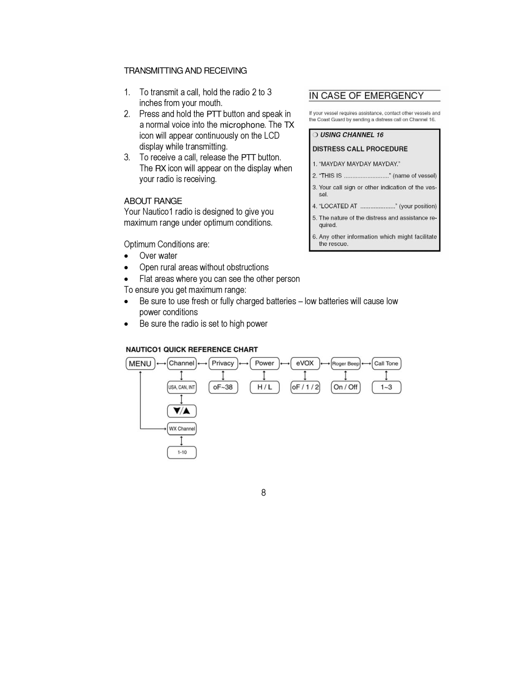 Midland Radio 1 manual Transmitting and Receiving, About Range 