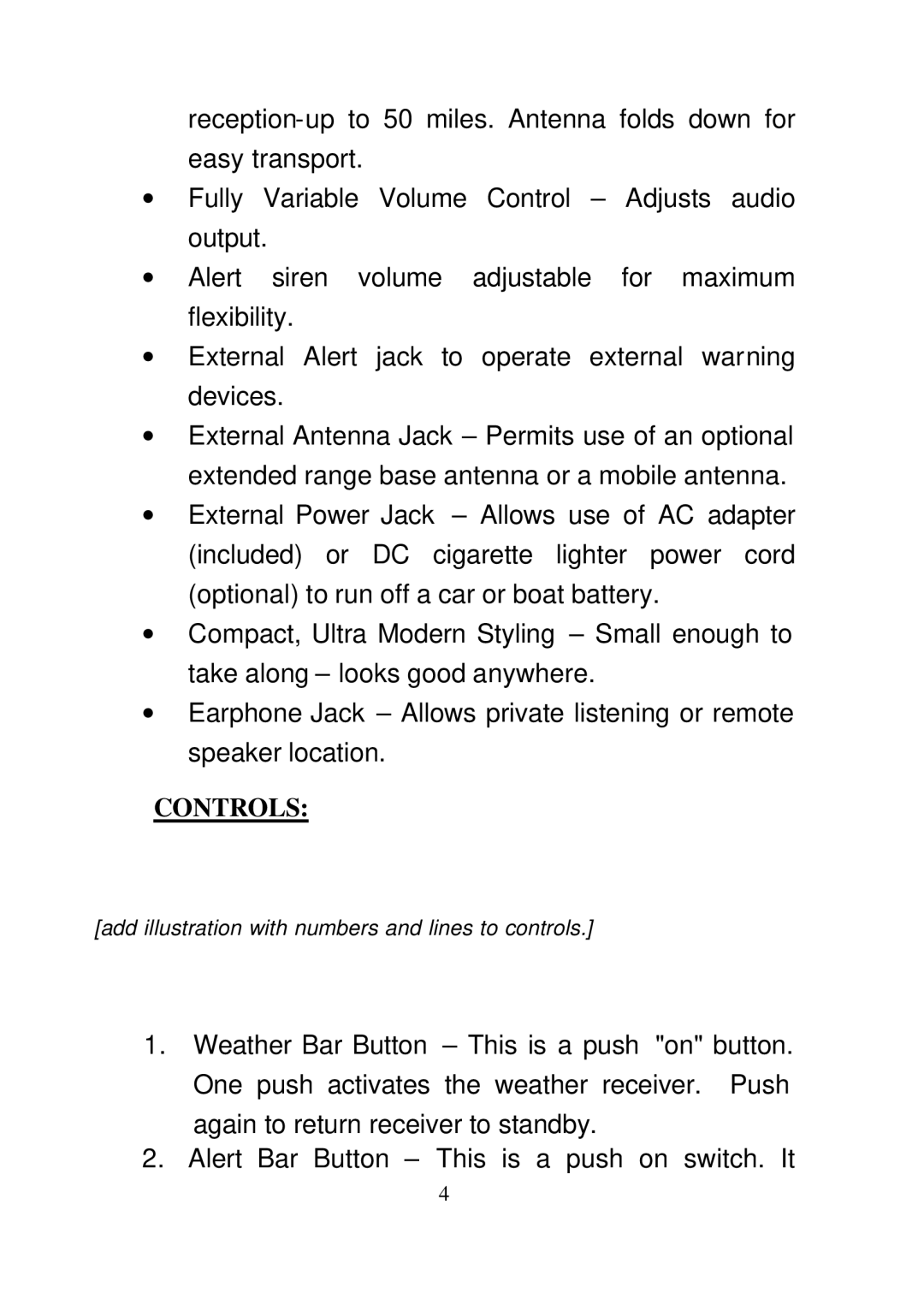 Midland Radio 74-200 manual Controls 