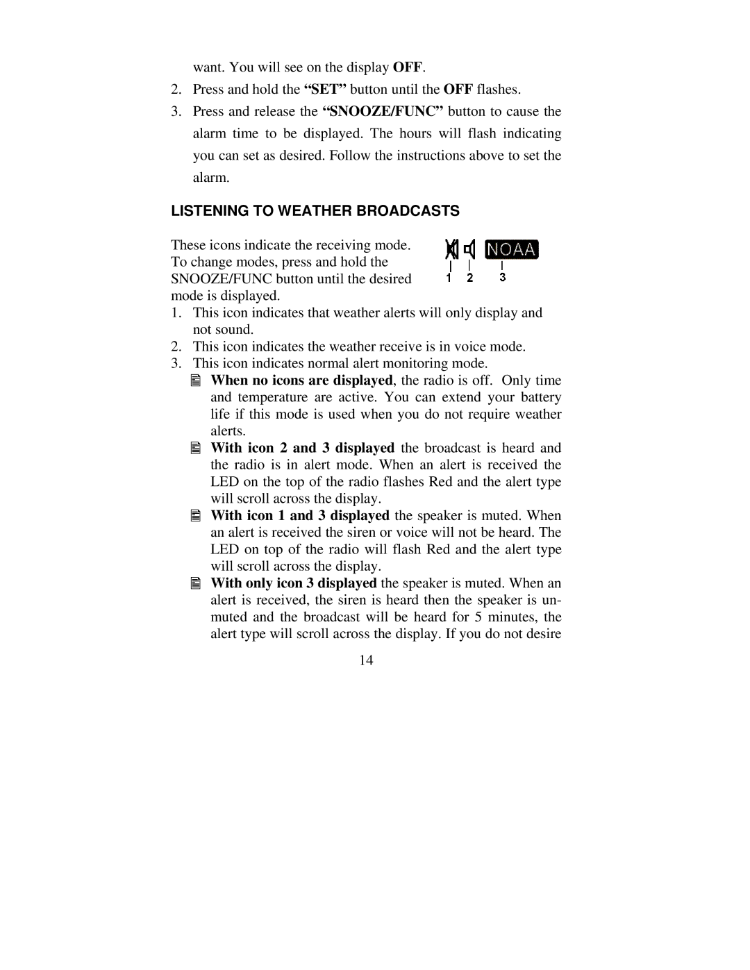 Midland Radio 74-250(C) manual Listening to Weather Broadcasts 