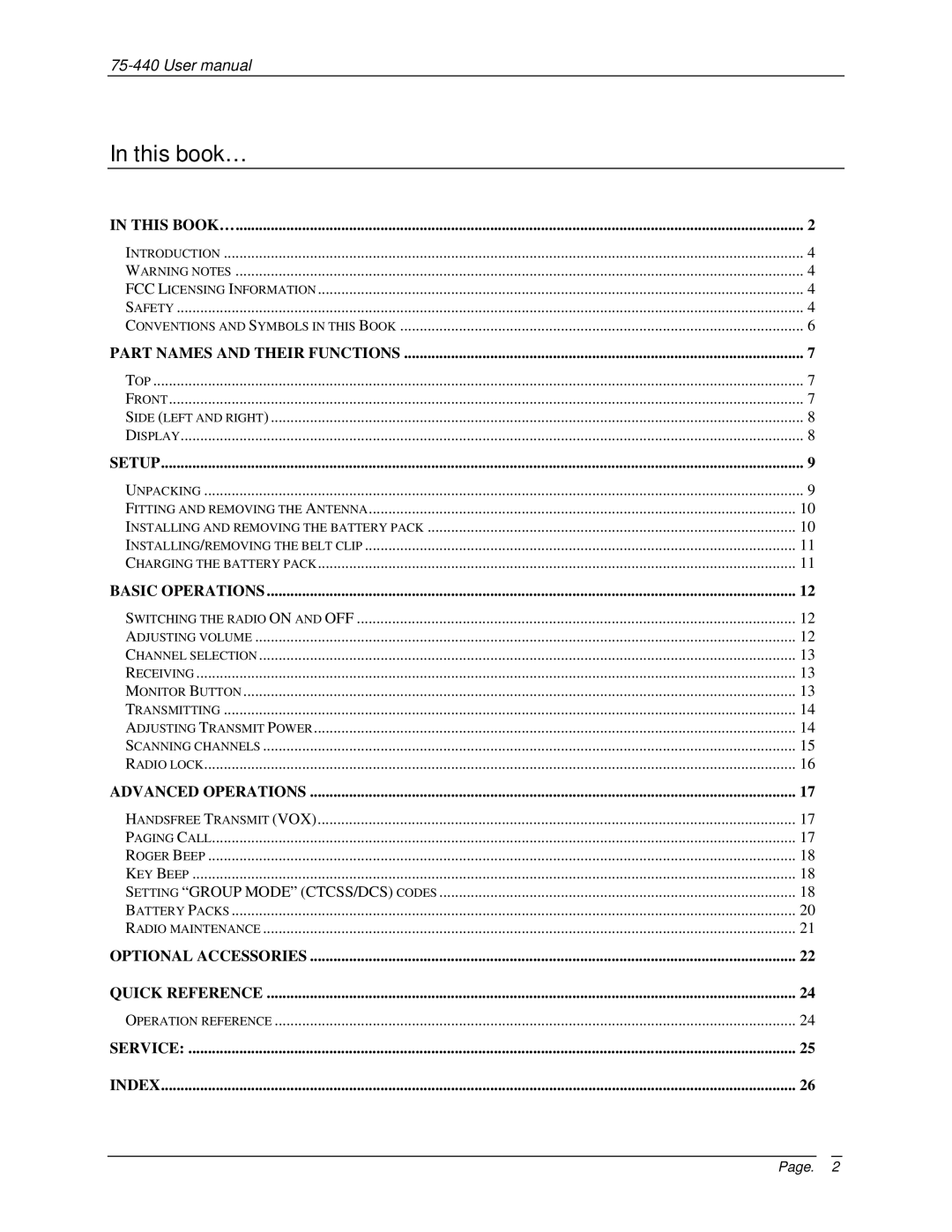 Midland Radio 75-440 user manual This book…, Setup 