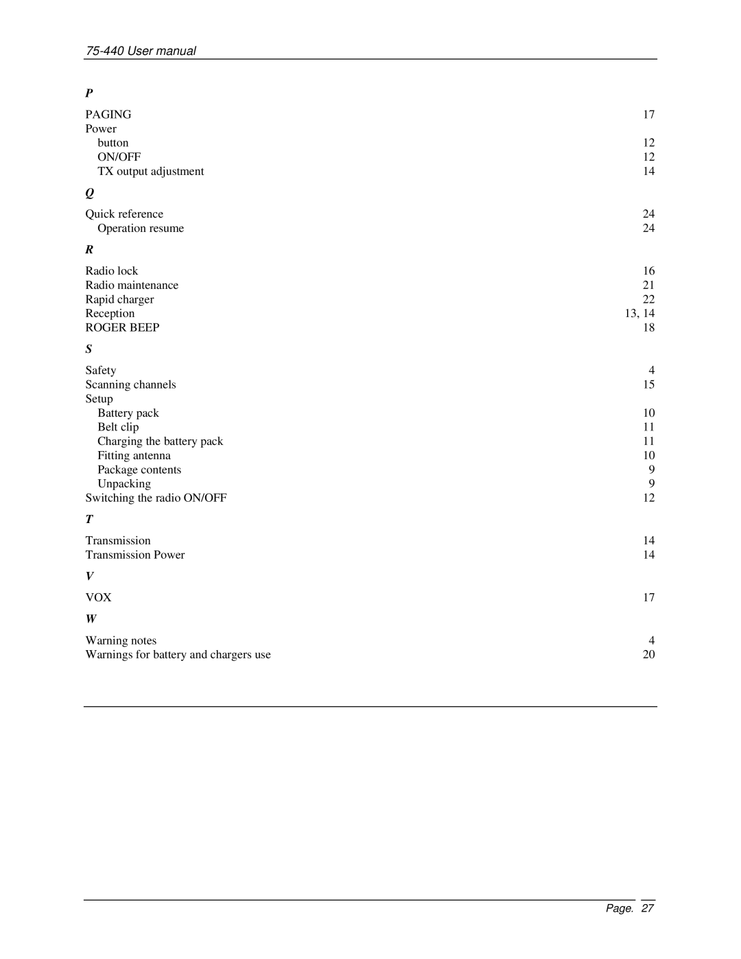 Midland Radio 75-440 user manual Paging 