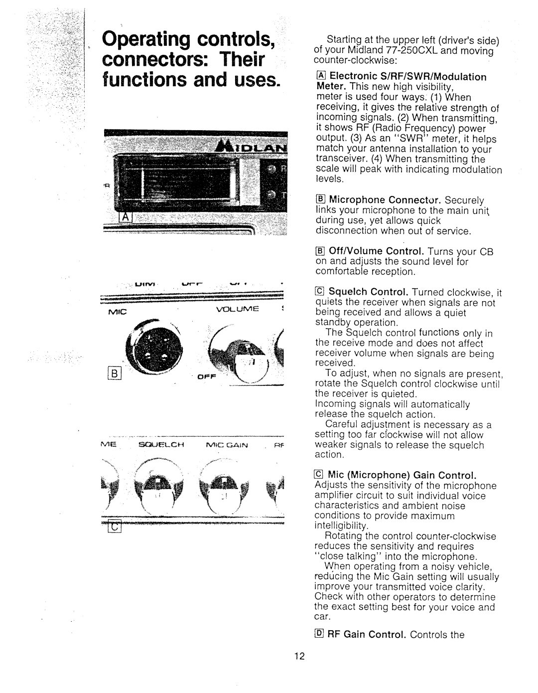 Midland Radio 77-250CXL manual 