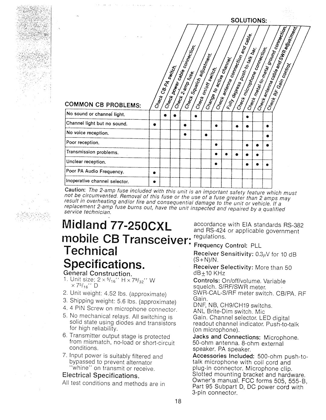 Midland Radio 77-250CXL manual 