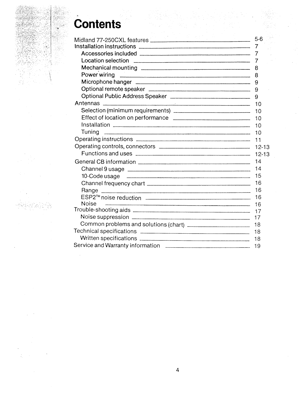 Midland Radio 77-250CXL manual 