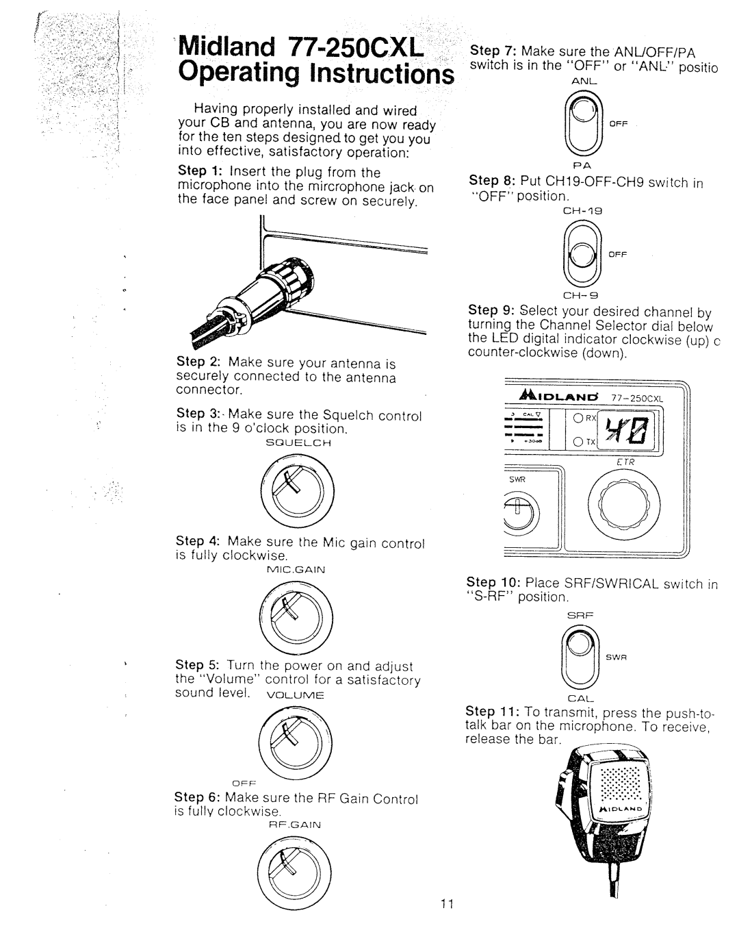 Midland Radio 77-250CXL manual 