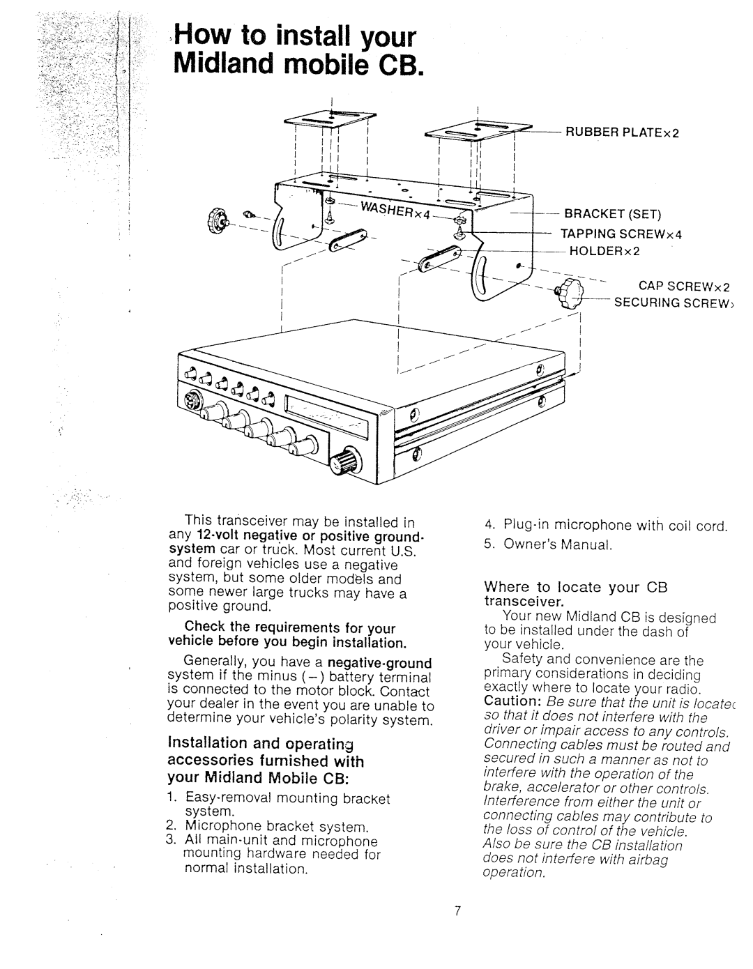 Midland Radio 77-250CXL manual 