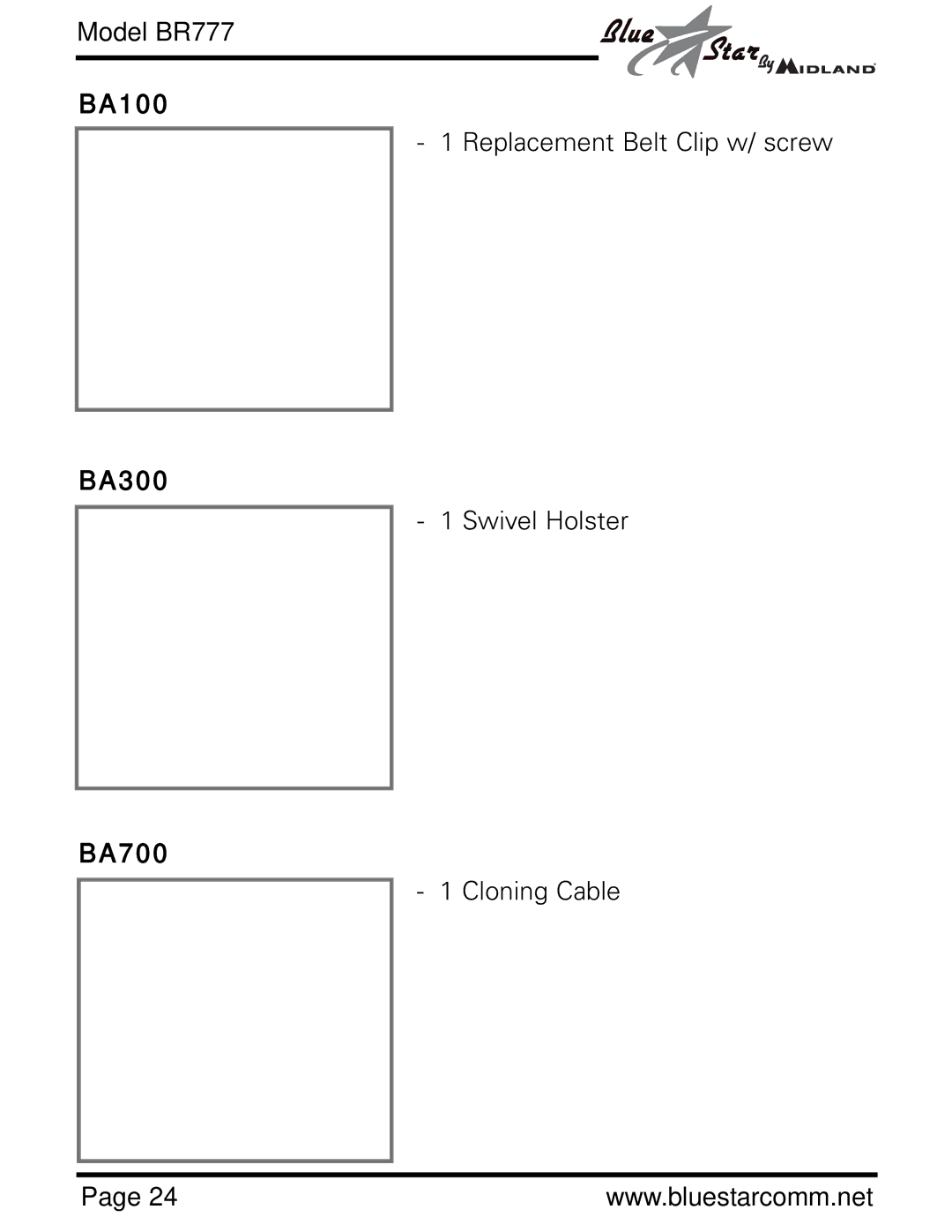 Midland Radio BR777 owner manual BA100 