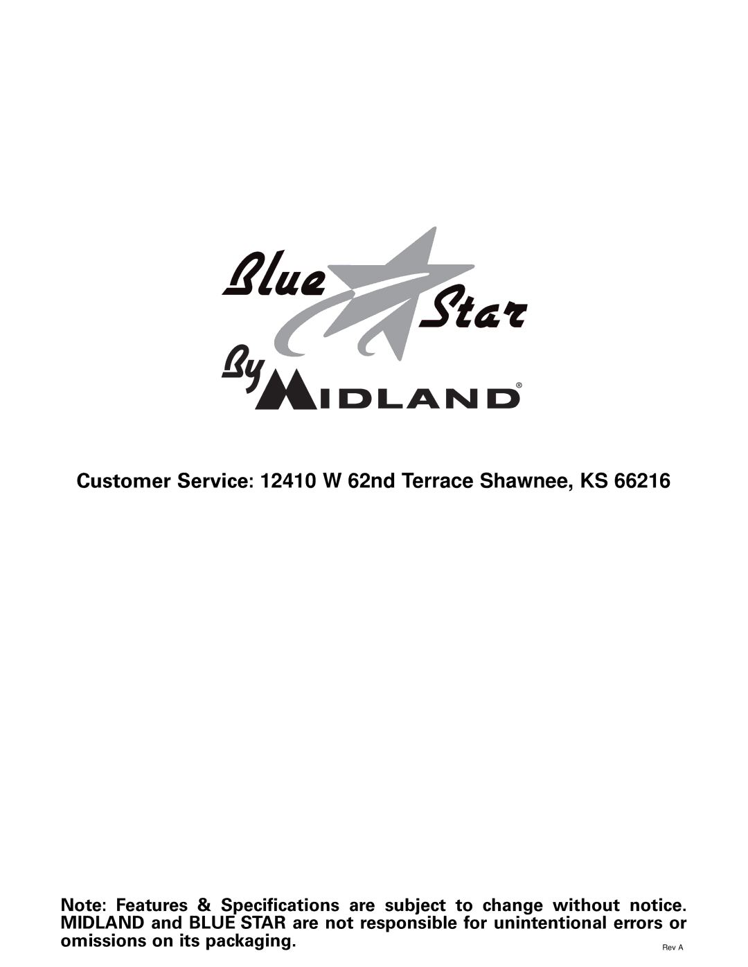 Midland Radio BR777 owner manual Customer Service 12410 W 62nd Terrace Shawnee, KS 