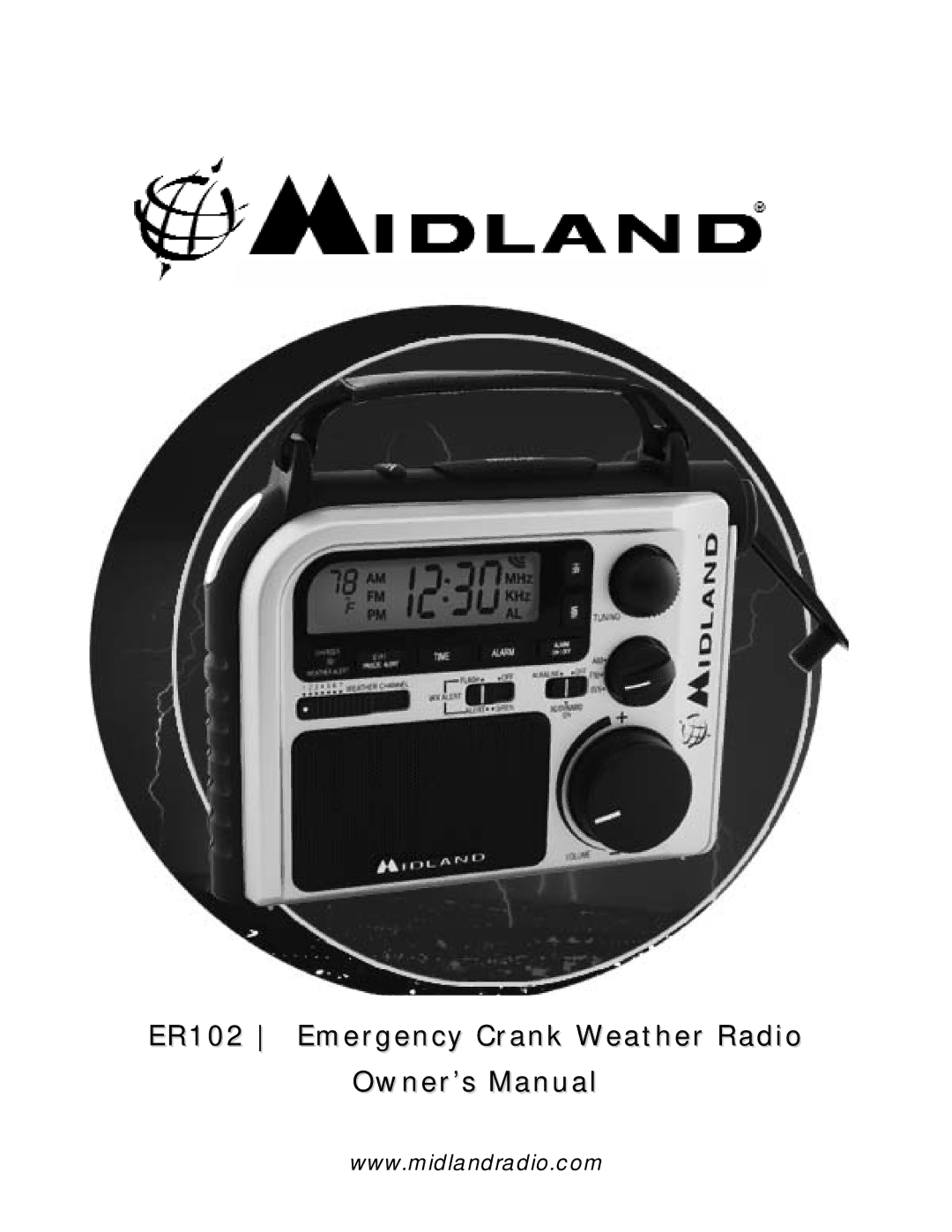 Midland Radio owner manual ER102 Emergency Crank Weather Radio 